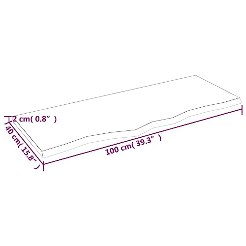 Solid Wood Oak Table Top 39.4"x15.7"x0.8" A52006