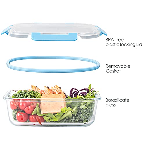 Glass Food Storage Containers with Lids, Airtight, Leak Proof, Microwave & Freezer Safe S132032