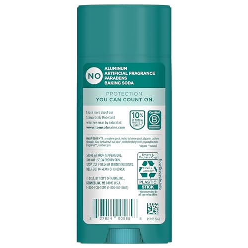 Unscented Natural Deodorant, Aluminum Free, 3.25 oz, 2-Pack A626573