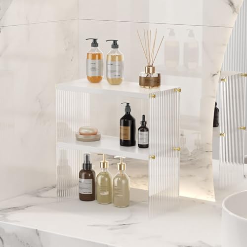Acrylic Desktop Organizer with Wood Shelf X79705