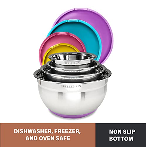 Stainless Steel Mixing Bowls with Lids, 4-Piece Set U7836