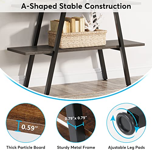 4-Tier A-Shaped Ladder Bookshelf with Open Shelves T590