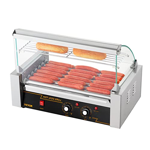 Hot Dog Roller, 12 Capacity, Stainless Steel Cook Warmer with Dual Temp Control R422034