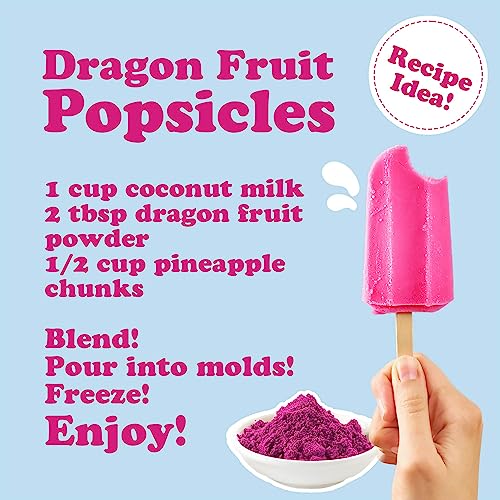 Red Dragon Fruit Powder, Freeze-Dried Pitaya, Vegan Superfood Z6955