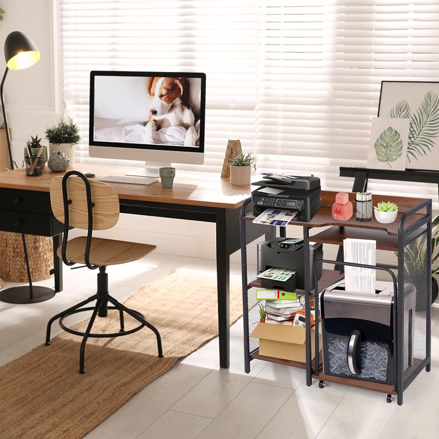 Printer Stand with Storage, 3 Tier Adjustable Rack for Home Office D7263