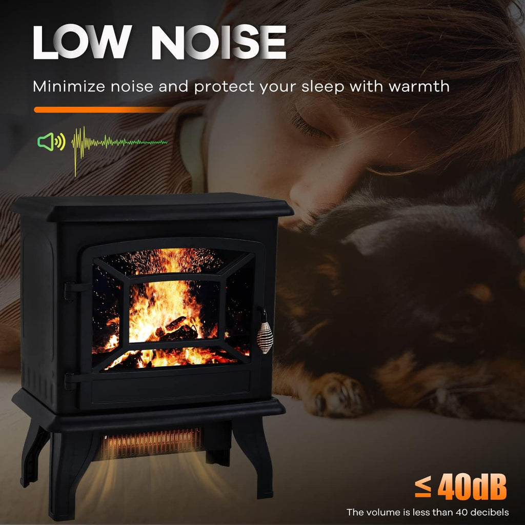 Electric Fireplace Heater with 3D Flames, Freestanding TV Stand, 1500W B773