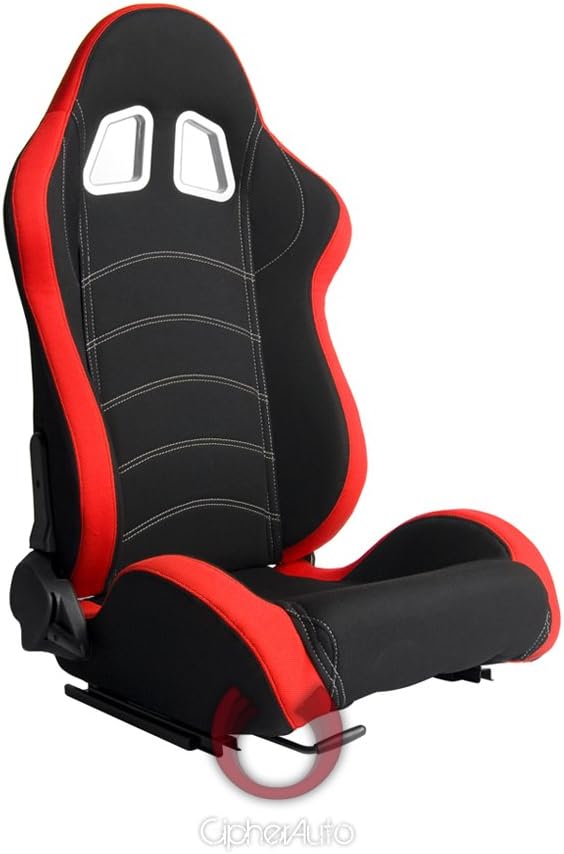 Racing Seats Red and Black Cloth Pair X564