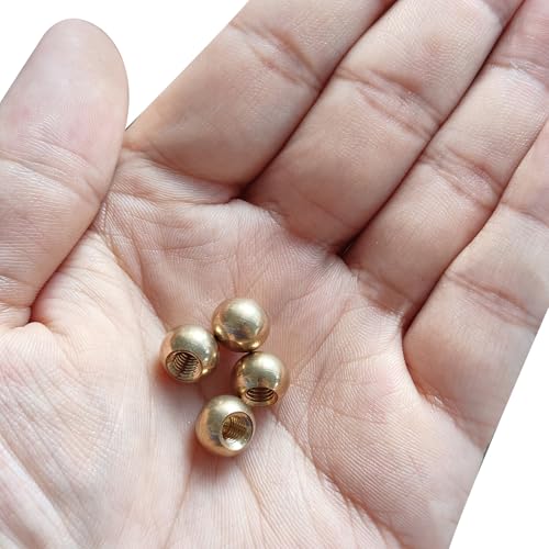 M3x0.5 Thread Cap Nuts Knob, 10 Pack Brass Ball Lamp Decoration Screw Caps O697