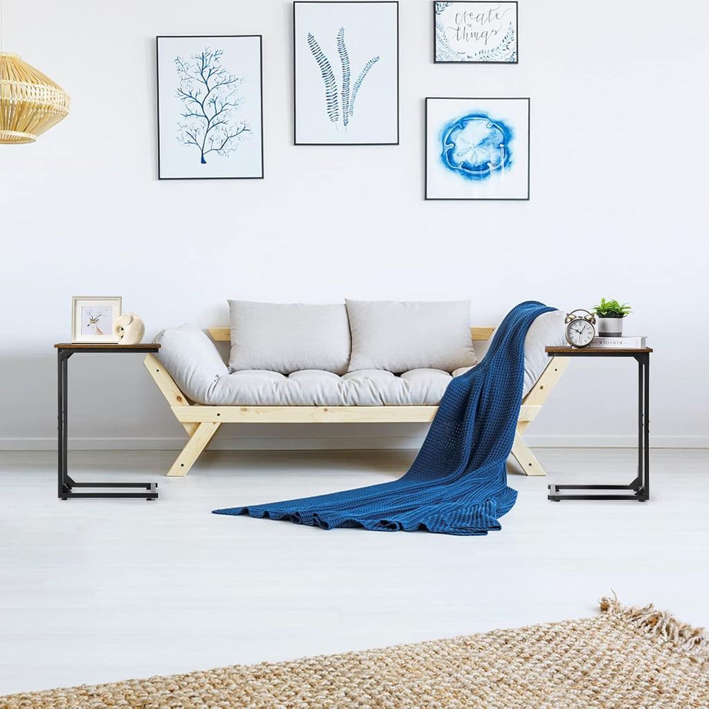 C Shaped Side Table Set of 2 for Living Room J782