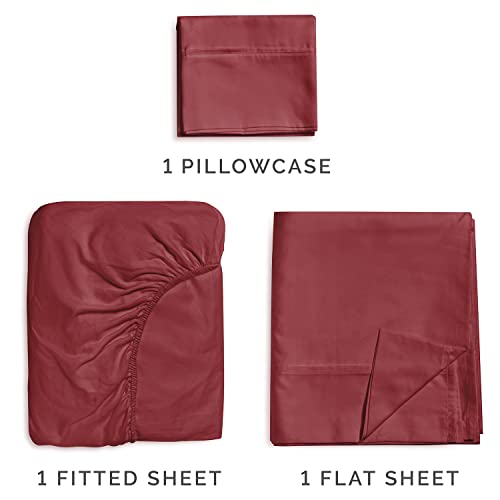 400 Thread Count 100% Cotton 4 Piece Queen Size Bedding Sheet Set - Breathable Cooling Soft Wrinkle Free Light Grey J252497