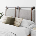 Nathan James Harlow Modern Wall Mount Hanging Headboard, Queen, Brown Faux Leather