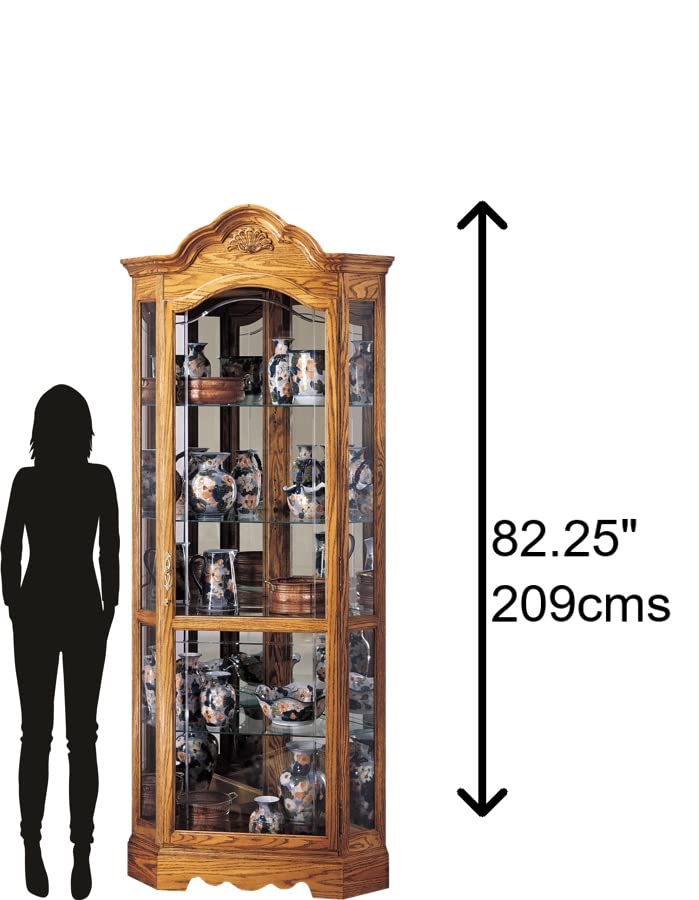 Corner Curio Cabinet, Golden Oak N67830