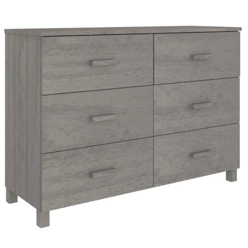 Sideboard Light Gray Solid Wood Pine with Storage C936