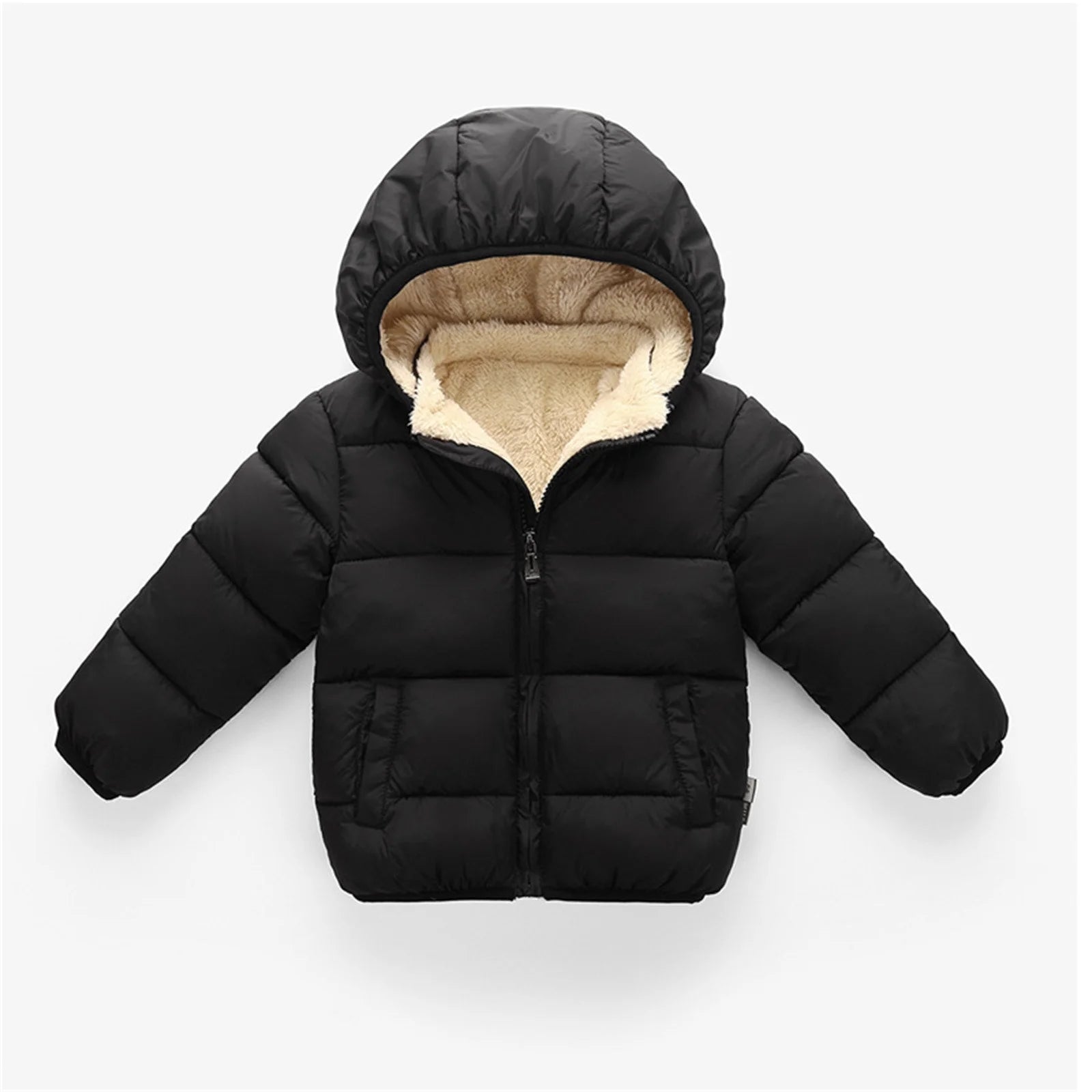 Toddler Boys Girls Solid Winter Hooded Jacket R6587