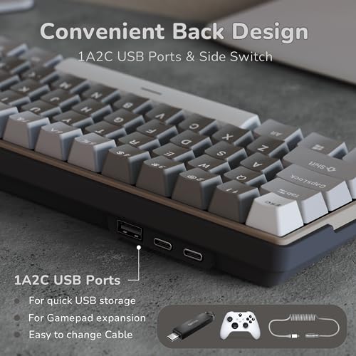 Wireless 60% Mechanical Gaming Keyboard, Hot Swappable RGB, Bluetooth/2.4G/USB X692