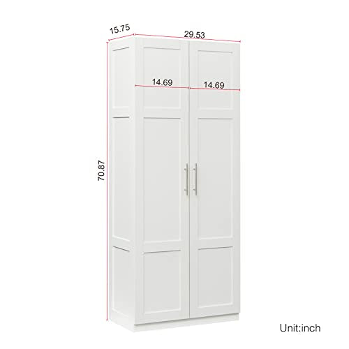 Wooden Wardrobe Cabinet with Doors and Shelves for Bedroom H526
