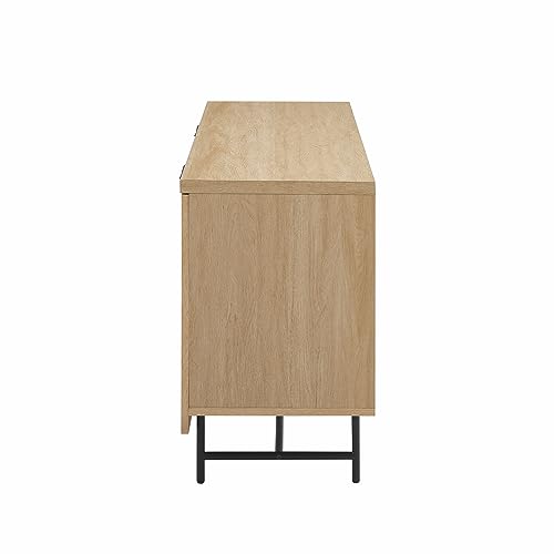 Scandinavian Grooved 4-Door Sideboard, 69 Inch, Black F832745
