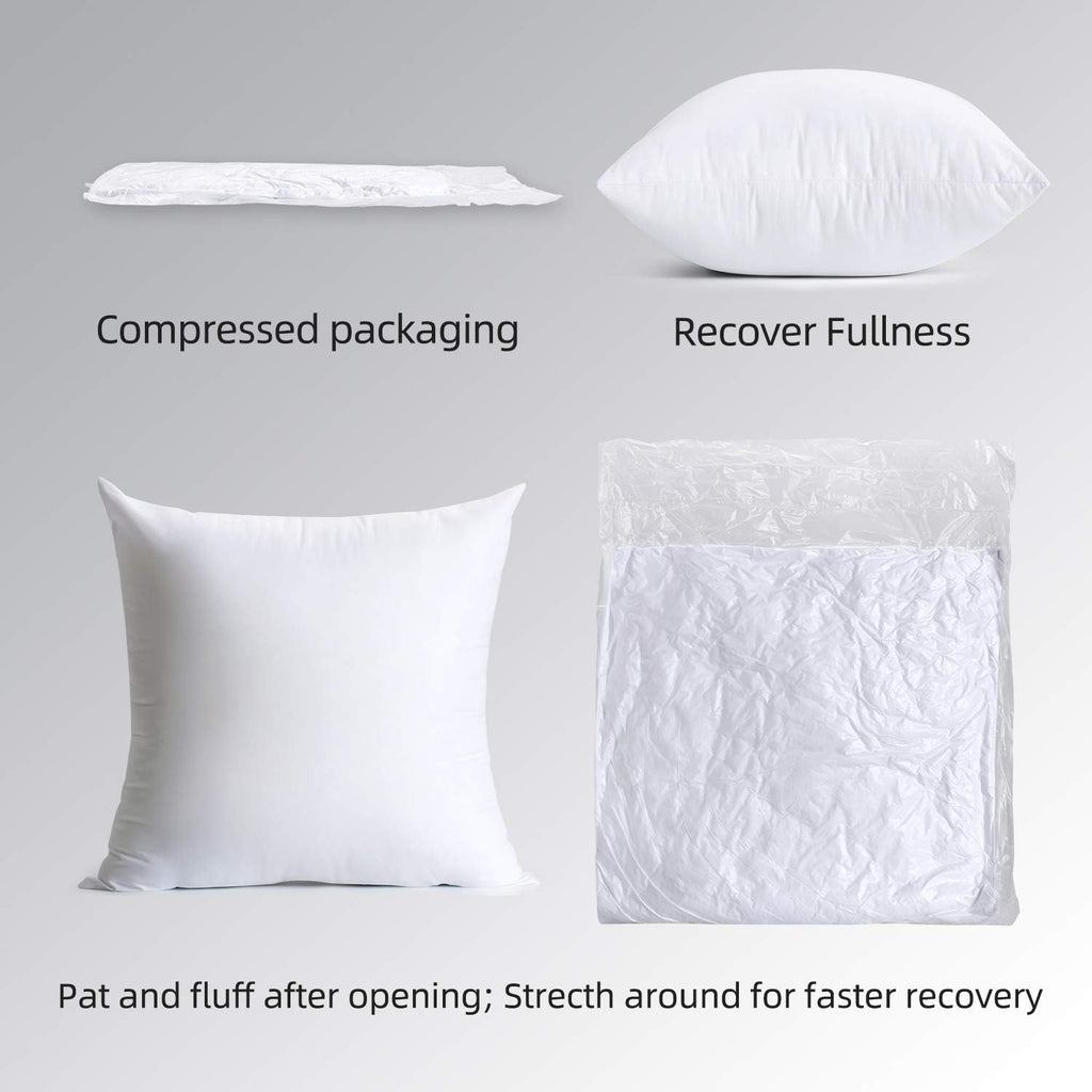 18 x 18 Pillow Inserts, Pack of 4, Water Resistant Square Cushion Forms E400