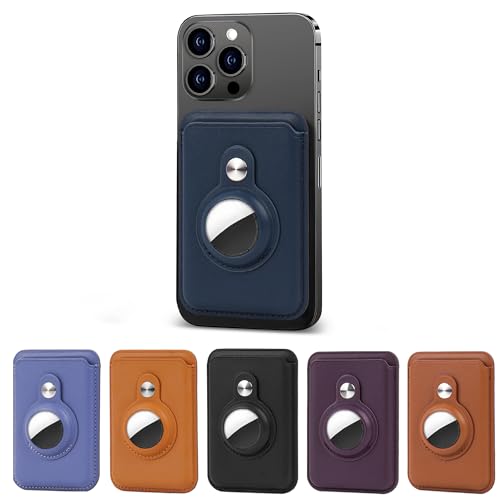 Magnetic Leather Card Wallet with AirTag Holder Z987578
