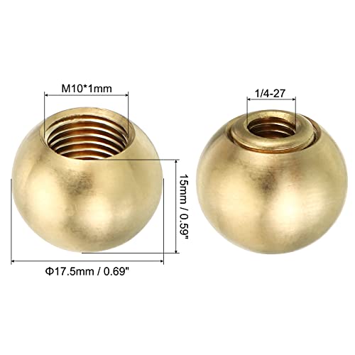 25mm Brass Ball Lamp Finials Caps Knob, 2 Set Lamp Shade Decoration Screw Cap Nuts C46257