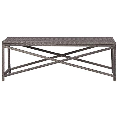Patio Bench 47.2" Poly Rattan Brown J336