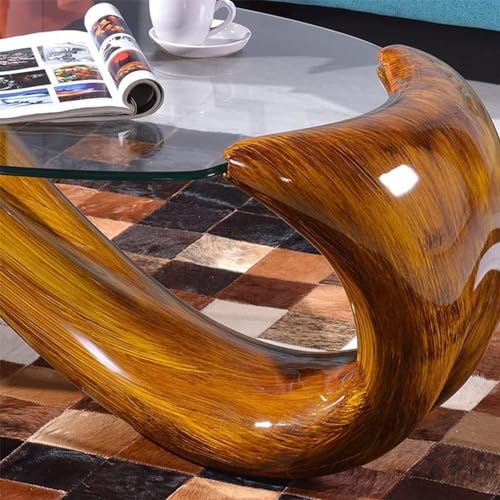 Oval Glass Coffee Table for Living Room N137