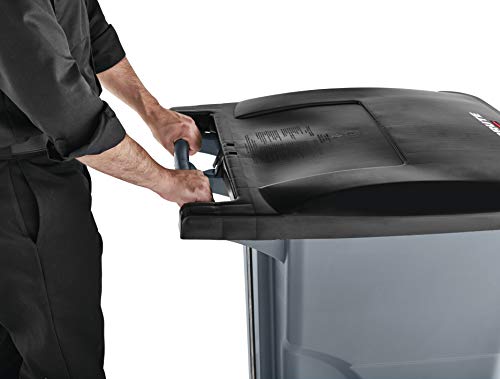 Heavy-Duty Wheeled Trash Can, 50-Gallon, Gray, 2-Pack U86554