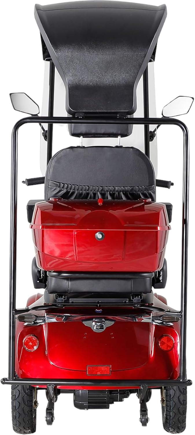 Heavy Duty Mobility Scooter with Roof & Windshield, 500 lbs Capacity D23913