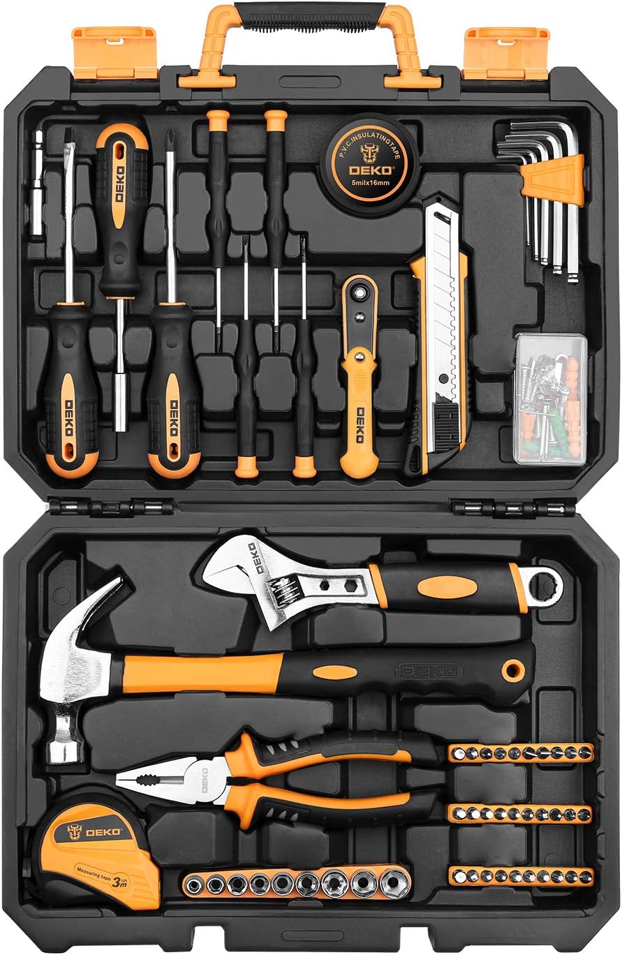 100 Piece Home Repair Tool Set with Plastic Tool Box P227760
