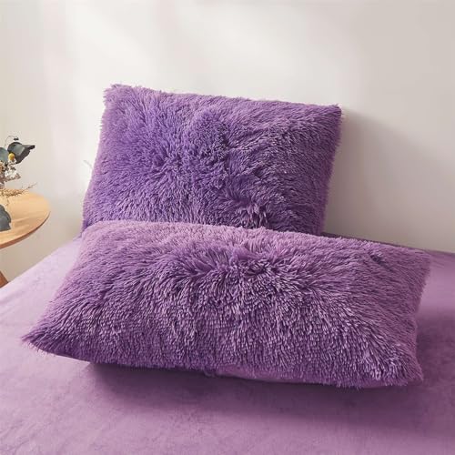 Faux Fur Comforter Cover Set Queen Dark Grey 3 Pieces O138140
