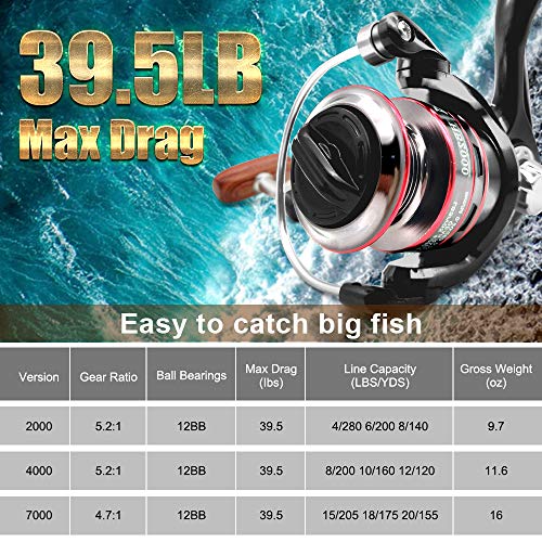 Ultralight Spinning Reel, 5.2:1 Gear Ratio, 12 Ball Bearings, Carbon Fiber Drag F879
