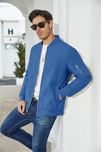 Men's Lightweight Bomber Jacket Windbreaker with 5 Pockets C23690