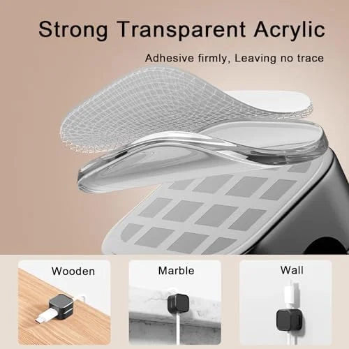 Magnetic Cable Clips Cord Organizer, Black, Self Adhesive, 12 Pack G943948