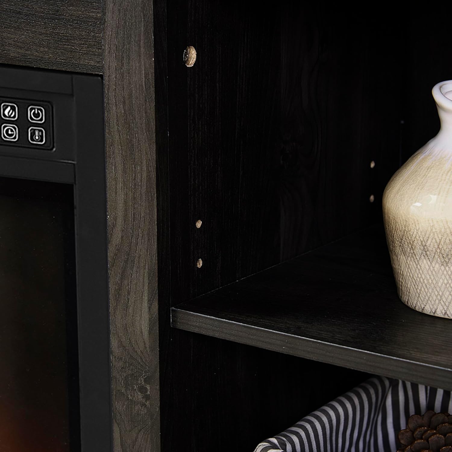 Fireplace TV Stand for 65 Inch TV with LED Lights and Storage Drawers R962995