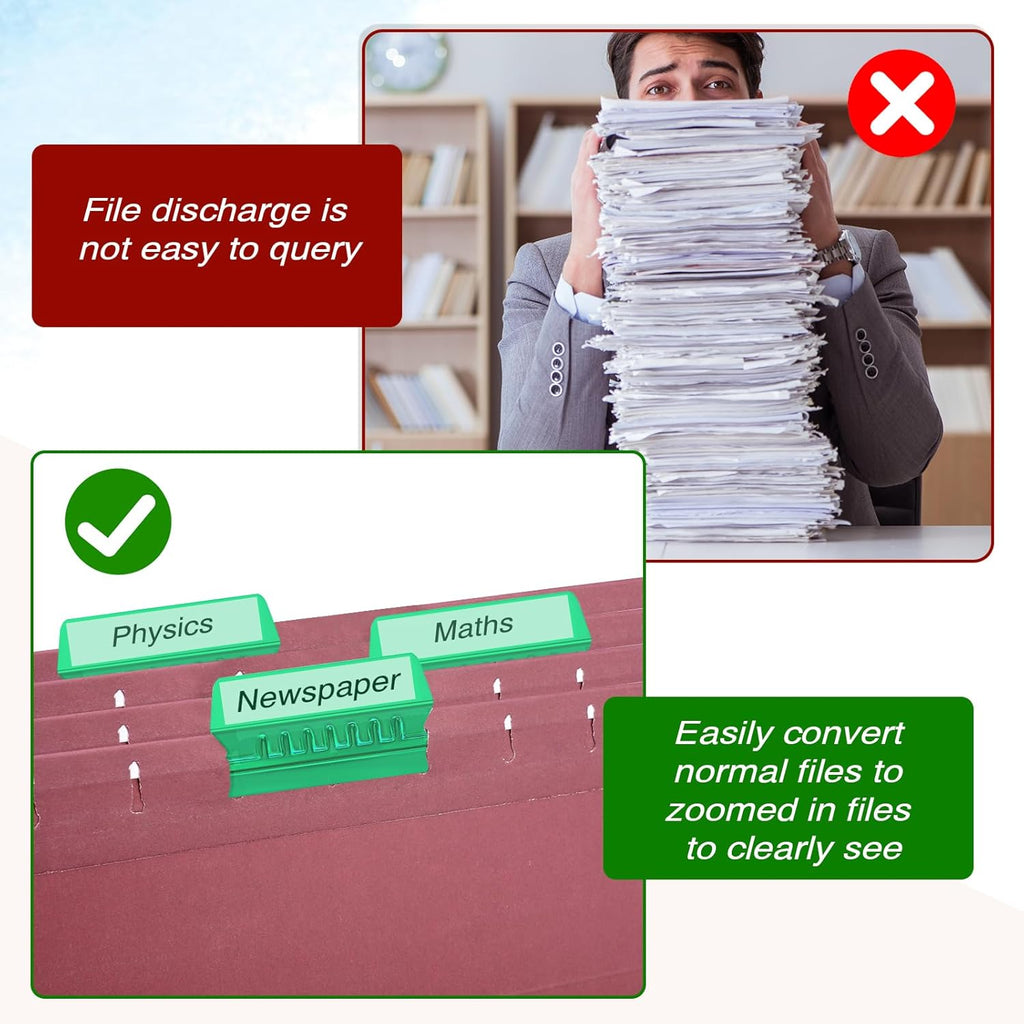 50 Pcs Multicolor File Folder Labels with Plastic Tabs L6352
