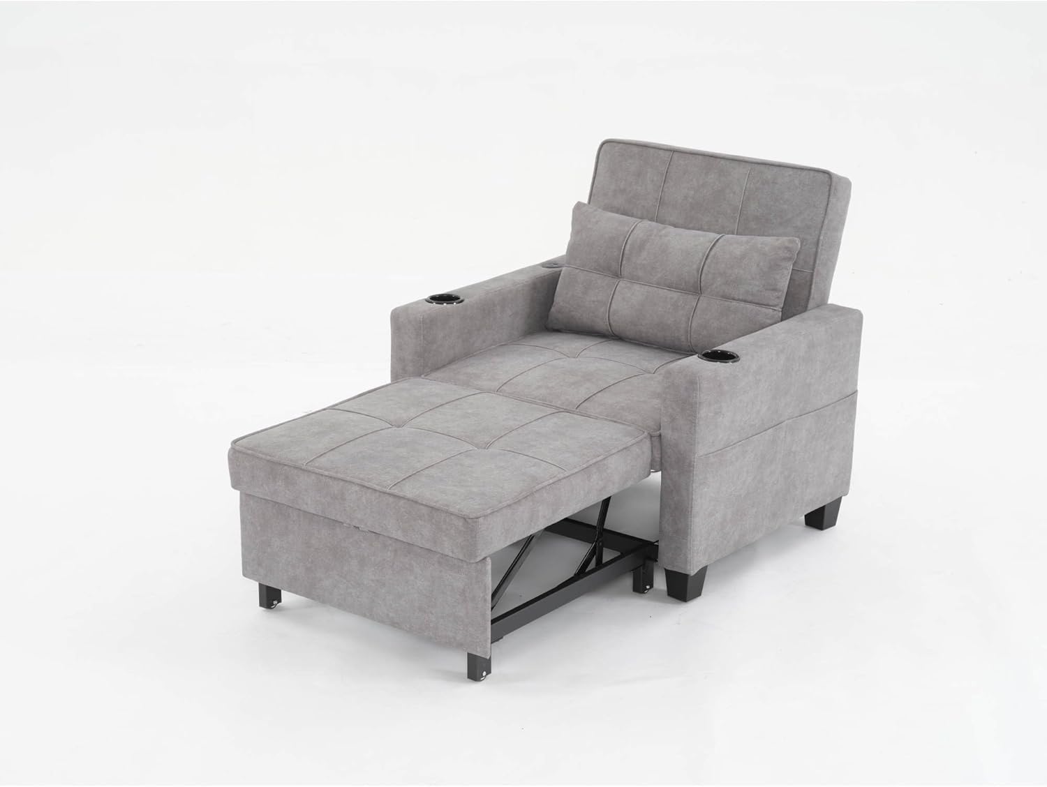 Convertible Chair Bed 3-in-1 Sleeper with USB Ports, Light Grey V2352