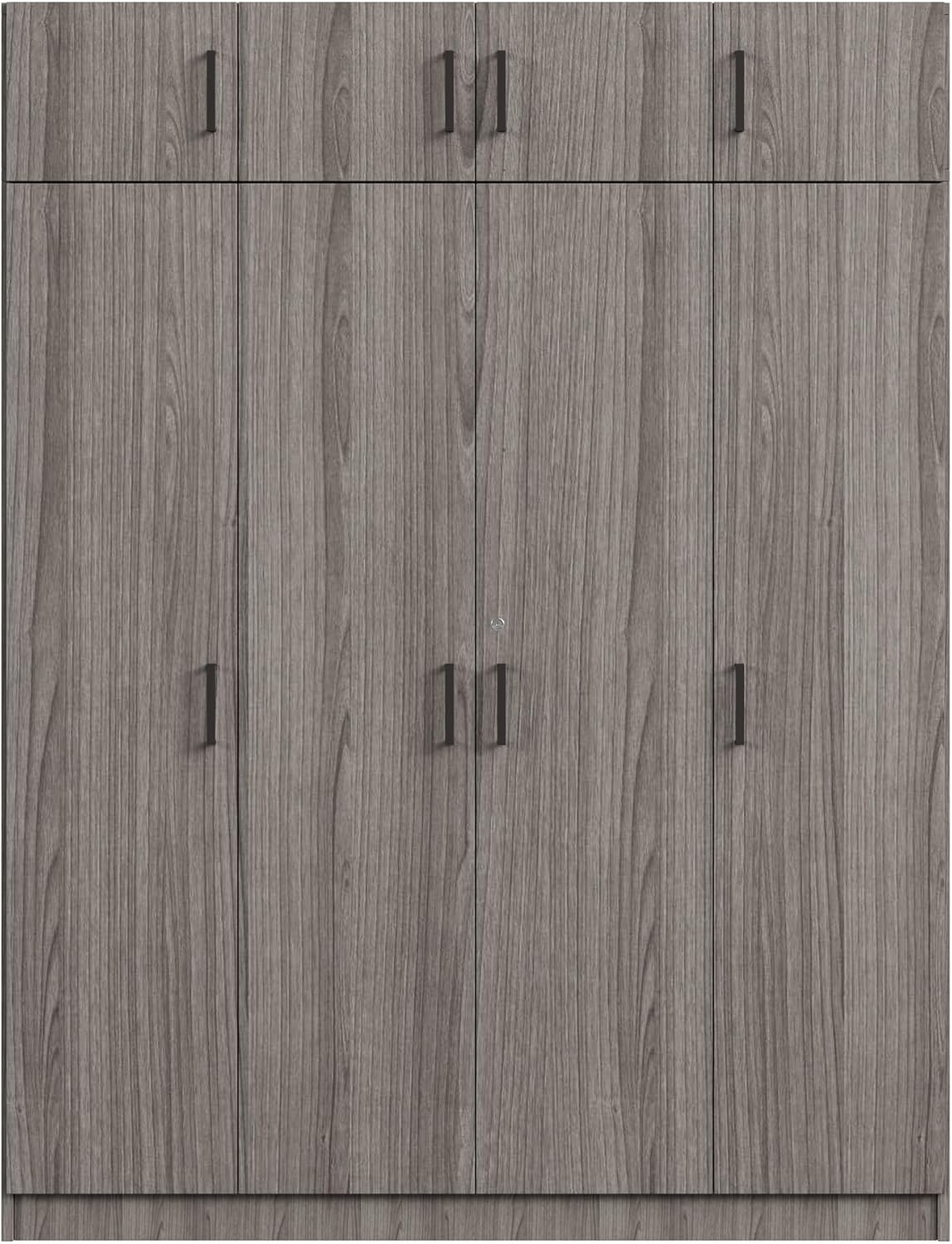 Wooden Armoire Wardrobe with Drawer and Shelves for Bedroom O750