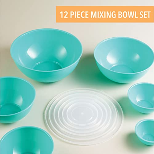 Mixing Bowls with Airtight Lids, Nesting Set for Cooking, Baking & Food Storage, 12 Piece A337733