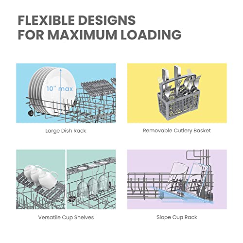 Countertop Dishwasher, 6 Place Settings, 8 Washing Programs, Black B841363