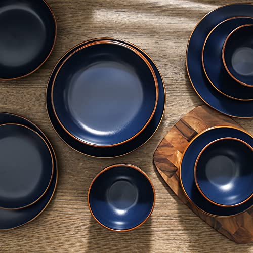 32 Piece Stoneware Dinnerware Set for 8, Blue D998076