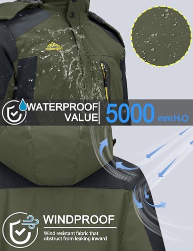 Men's Winter Ski Jacket Waterproof Snow Coat with Hood S258