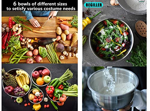 Stainless Steel Mixing Bowls with Airtight Lids, 6 Piece Colorful Nesting Set J126808
