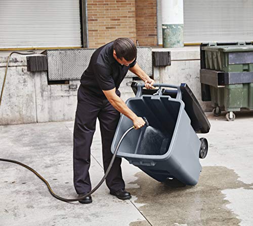Heavy-Duty Wheeled Trash Can, 50-Gallon, Gray, 2-Pack U86554