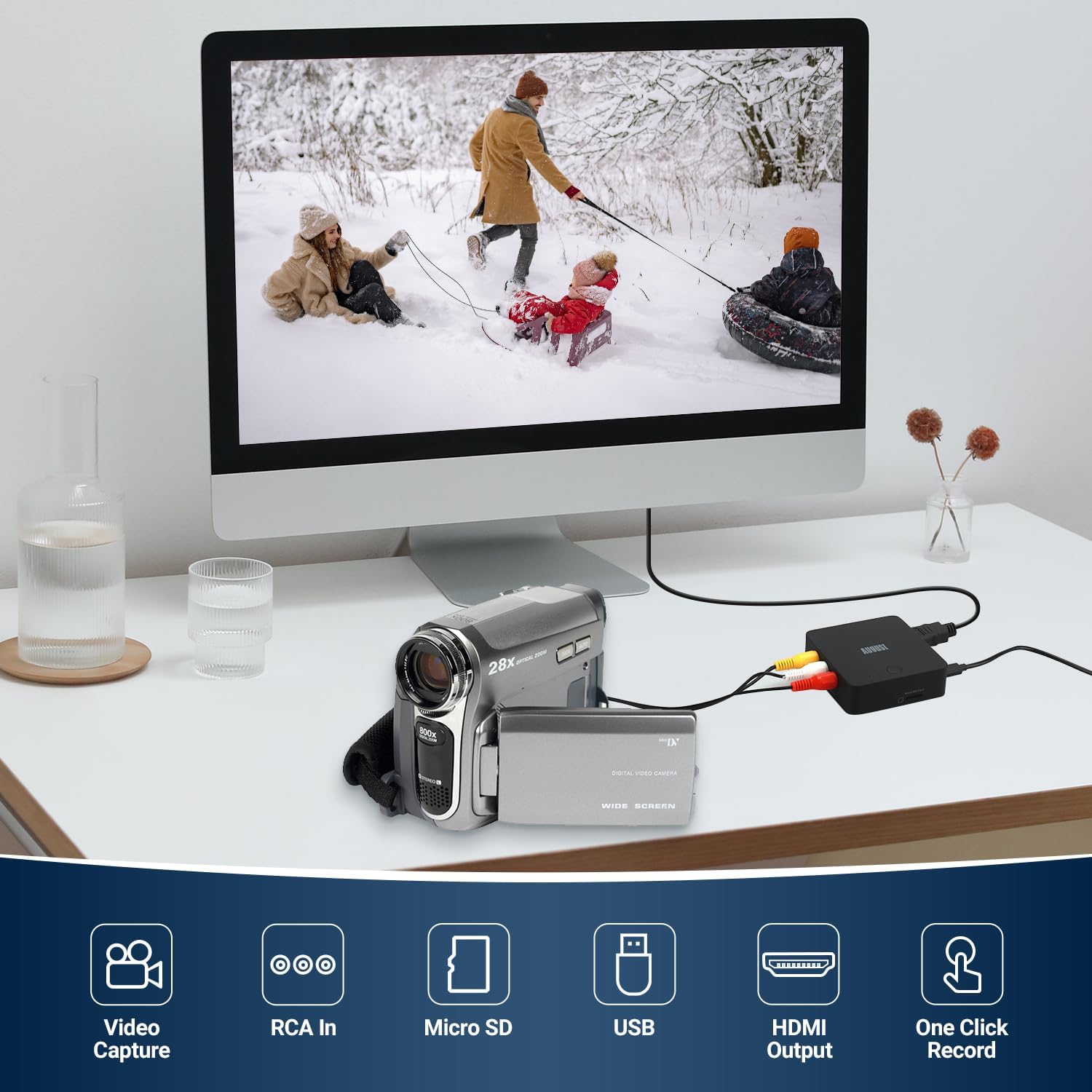 Video Capture Card for VHS to Digital Conversion with HDMI Output O216
