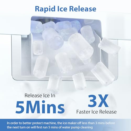 Nugget Ice Maker Countertop, 55lbs/Day, Self-Cleaning, Stainless Steel G9895