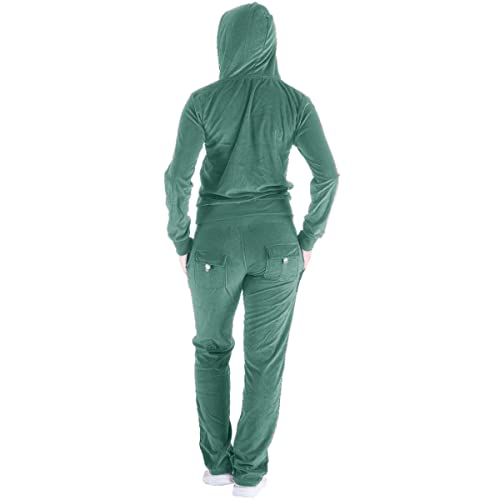 Velour Tracksuit for Women 2 Piece Set M5817
