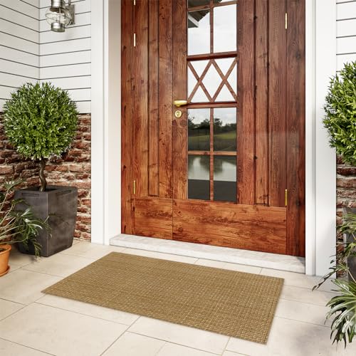 Small Rugs for Living Room 3x5 Washable Low Pile Neutral Braided Indoor Outdoor Y141640