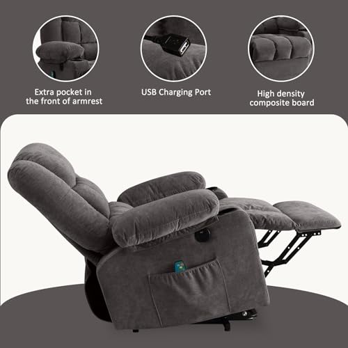 Power Lift Recliner Chair for Elderly with Heat and Massage, USB Charge Port T982612