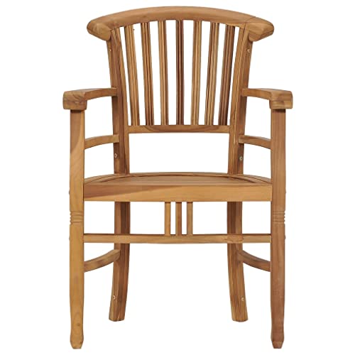 Teak Wood Patio Dining Chairs with Armrests, Set of 2 T477551