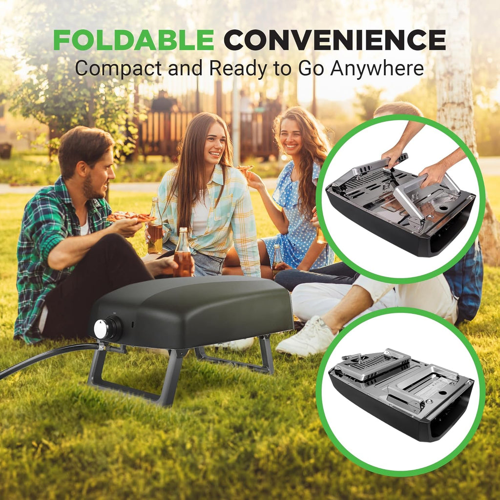 Portable Outdoor Gas Pizza Oven with Foldable Feet and Adjustable Heat Control K60432